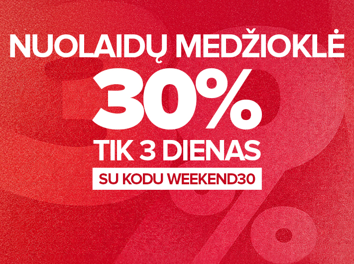 -30% pažymėtoms prekėms su kodu: WEEKEND30 I Open24.lt